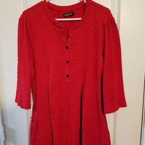 Red sweater tunic